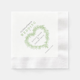Mistletoe Line Art Hochzeit Serviette