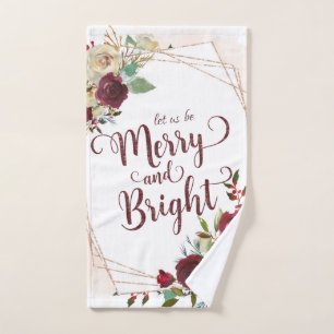 Mistletoe Manor Floral Ließ uns fröhlich und hell  Badhandtuch Set