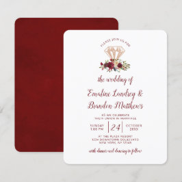 Mistletoe Manor Rose Gold Diamant Bouquet Wedding Einladung