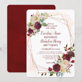 Mistletoe Manor Rose Gold Geometric Wedding Einladung