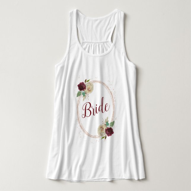 Mistletoe Manor Rose Gold Oval Blumenbrücke Tank Top (Design Vorderseite)