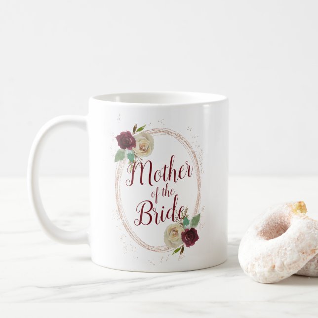 Mistletoe Manor Rose Gold Oval Mutter der Braut Kaffeetasse (Mit Donut)