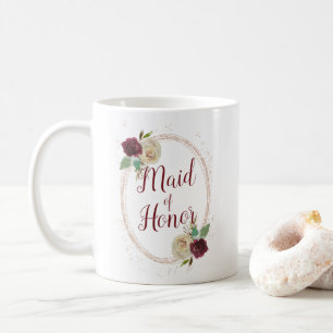 Mistletoe Manor Rose Gold Ovalrahmen Ehrenjungfer Kaffeetasse