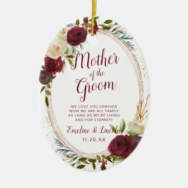 Mistletoe Manor to the Mother of the Groom Quote Keramik Ornament (Vorne)