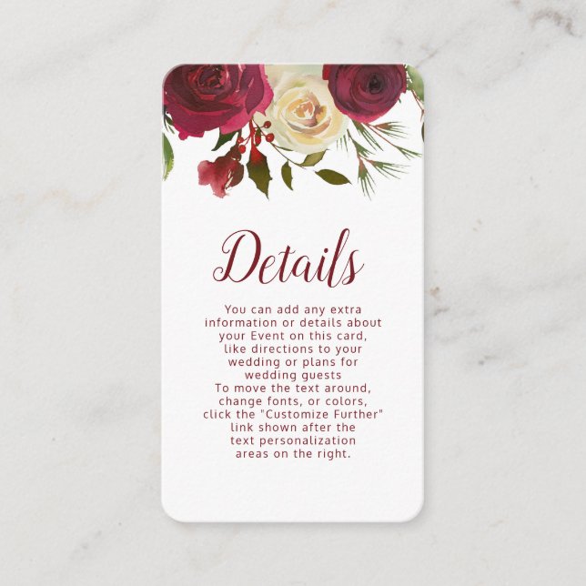 Mistletoe Manor Watercolor Blumenzwiebeldetails Begleitkarte (Vorderseite)