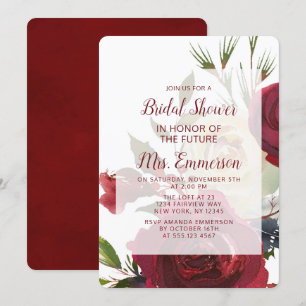 Mistletoe Manor Watercolor Wedding Brautparty Einladung