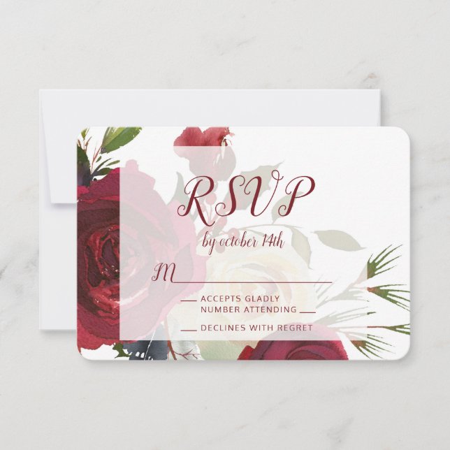 Mistletoe Manor Watercolor Wedding RSVP Response (Vorderseite)