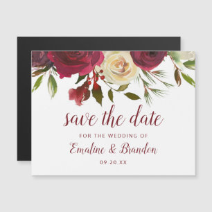 Mistletoe Manor Watercolor Winter Save the Date Magnetkarte