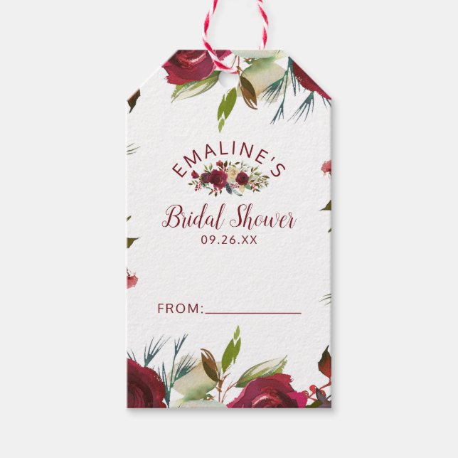 Mistletoe Manor Winter Bridal Display Dusche Geschenkanhänger (Vorderseite)