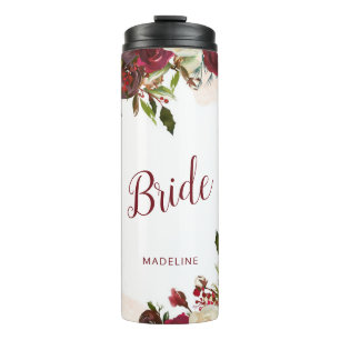 Mistletoe Manor Winter Floral Personalisierte Brau Thermosbecher