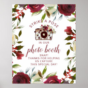 Mistletoe Manor Winter Foto Stand Wedding Sign Poster