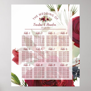 Mistletoe Manor Winter Hochzeitstisch-Seekarte Poster