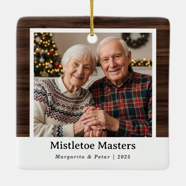 Mistletoe Masters - Großeltern Foto Ornament (Rückseite)