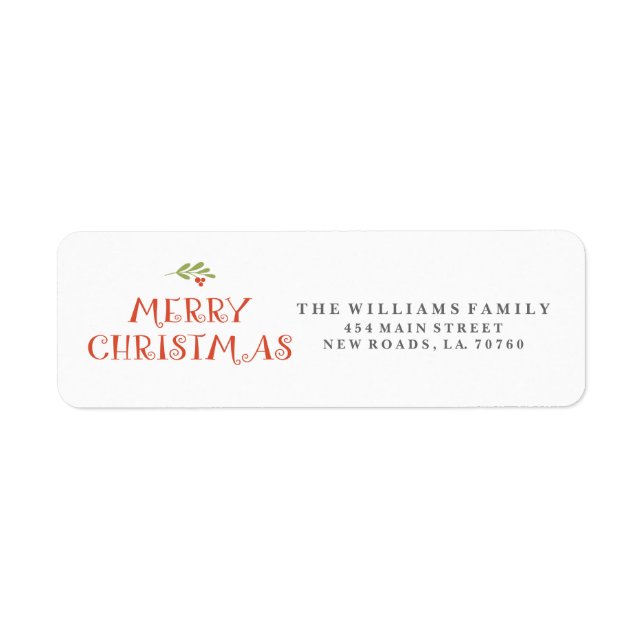 Mistletoe Merry Christmas Address Labels (Vorne)
