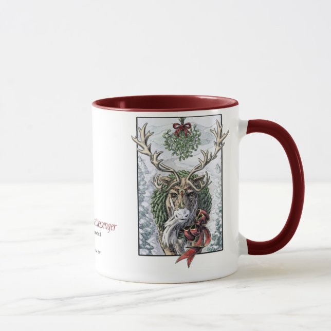 "Mistletoe Messenger" Weihnachtsrentiere-Tasse Tasse (Rechts)