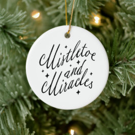 Mistletoe & Miracles Whimsical Christmas-Rundform Keramik Ornament