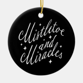 Mistletoe & Miracles Whimsical Weihnachten Schwarz Keramik Ornament