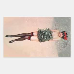 Mistletoe Miss Rechteckiger Aufkleber