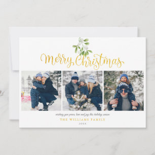Mistletoe Modernes Foto Gold Script Weihnachten