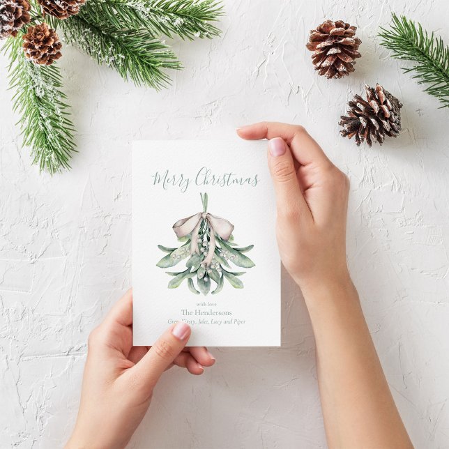Mistletoe Posy Christmas Feiertagskarte (Mistletoe posy Christmas card)