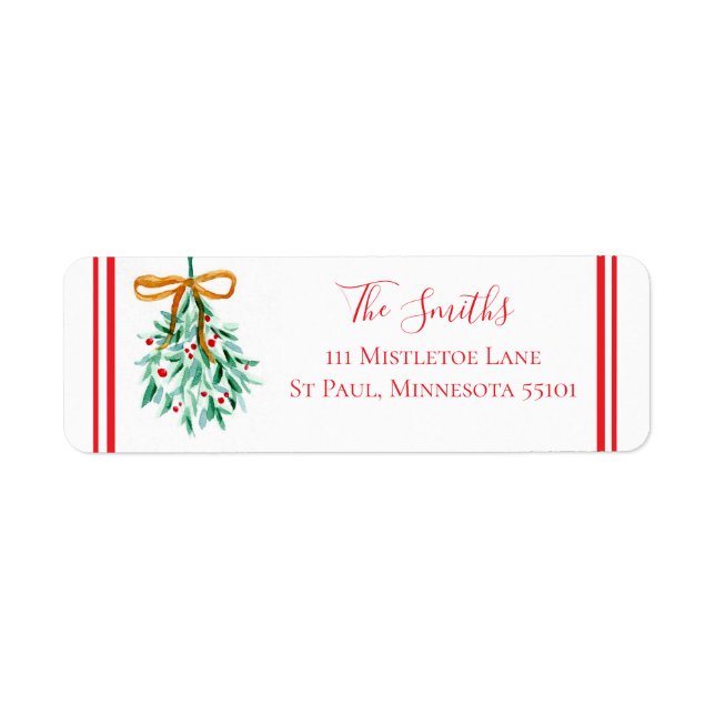 Mistletoe Return Address Labels (Vorne)