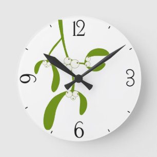 Mistletoe Runde Wanduhr