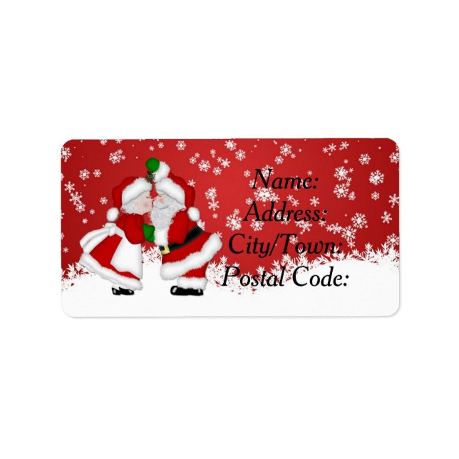 Mistletoe Santa Address Labels Adressaufkleber (Vorne)