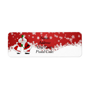 Mistletoe Santa Return Address Label