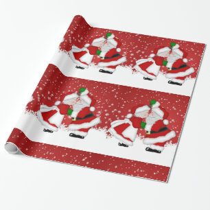 Mistletoe Santa Wrapping Paper Geschenkpapier