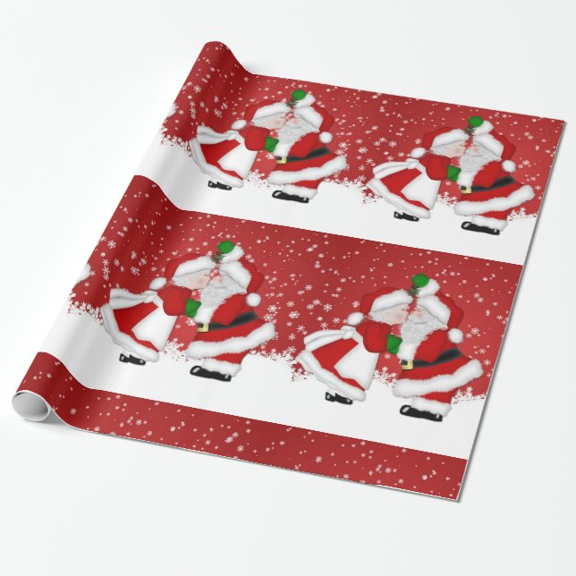 Mistletoe Santa Wrapping Paper Geschenkpapier (Ungerollt)