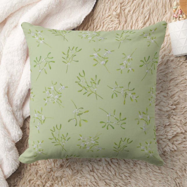 Mistletoe Stripes Sage Green Kissen (Decke)