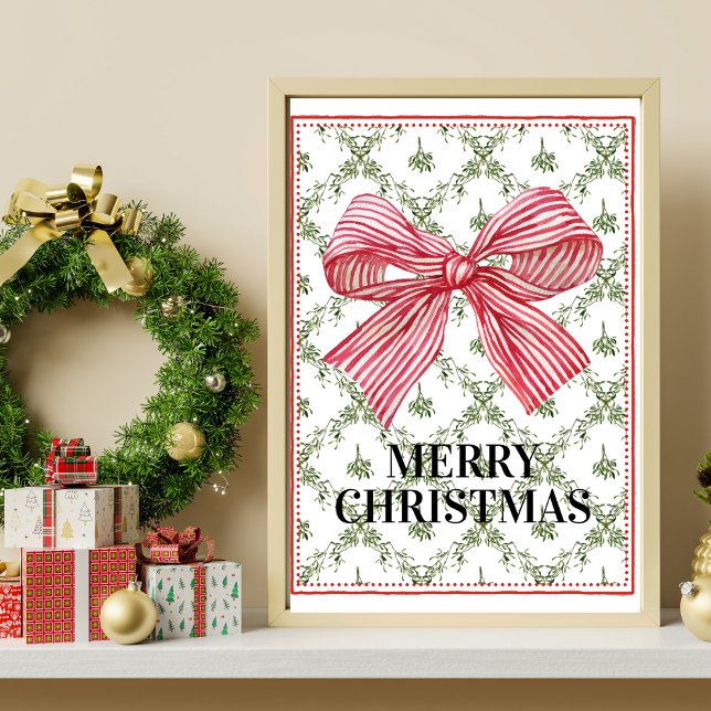 Mistletoe Trellis Red Bow Art Poster (Von Creator hochgeladen)