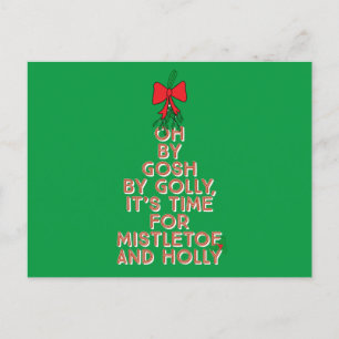 Mistletoe und Holly Postkarte