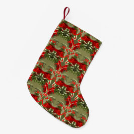 Mistletoe und Holly Vintage Weihnachtsfest Strumpf Kleiner Weihnachtsstrumpf
