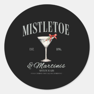 Mistletoe und Martinis Schwanz Weihnachten Espress Runder Aufkleber