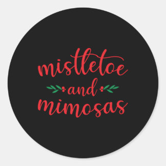 Mistletoe und Mimosas-Mama Runder Aufkleber