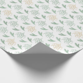 Mistletoe und Pine Green and Gold Color Christmas Geschenkpapier