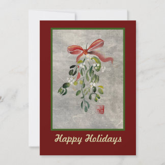 Mistletoe Watercolor Holiday Cards 12x18 Einladung