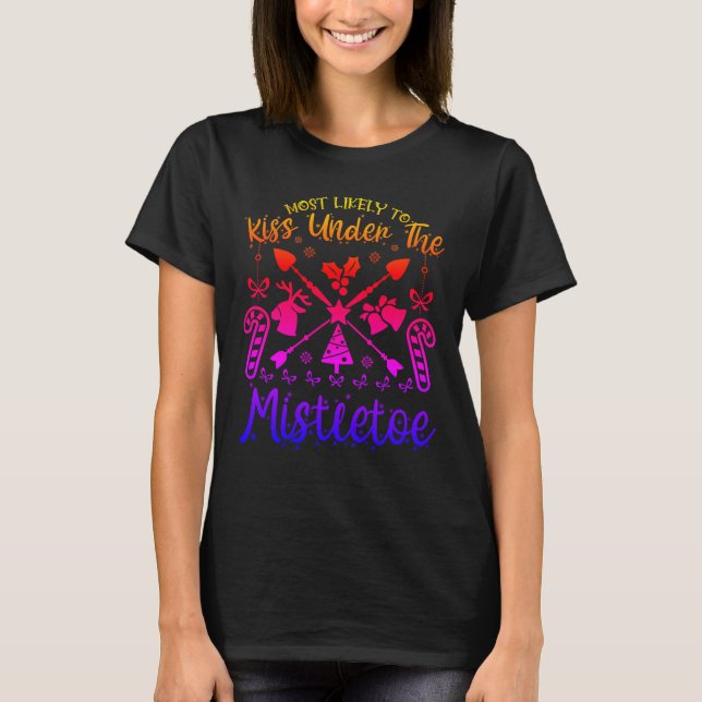 Mistletoe Weihnachtstee-Design T-Shirt (Vorderseite)