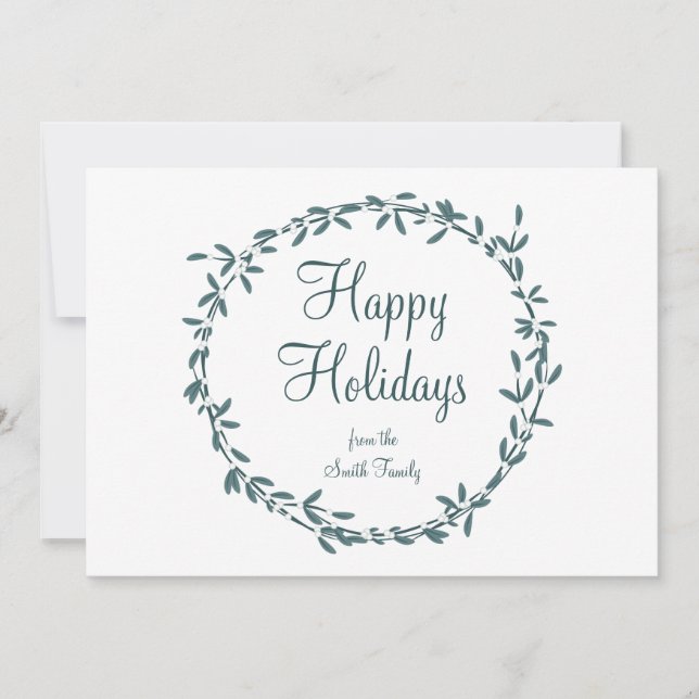Mistletoe with Personalized Message Feiertagskarte (Vorderseite)