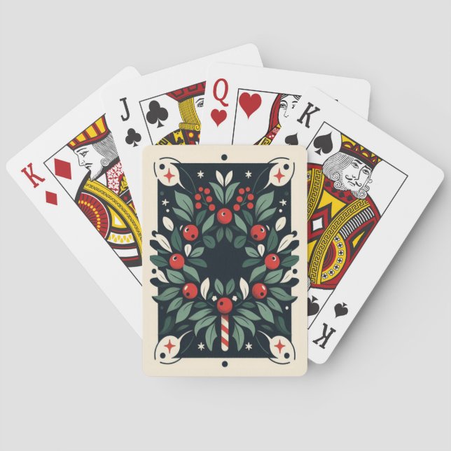Mistletoe Wreath Christmas Poker Cards Spielkarten (Rückseite)