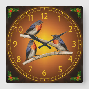 Mistletoebird, Blumenspecht, Australien, Indonesie Quadratische Wanduhr