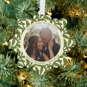 Mistletoples Foto und Text Personalisiert Ornament Karte