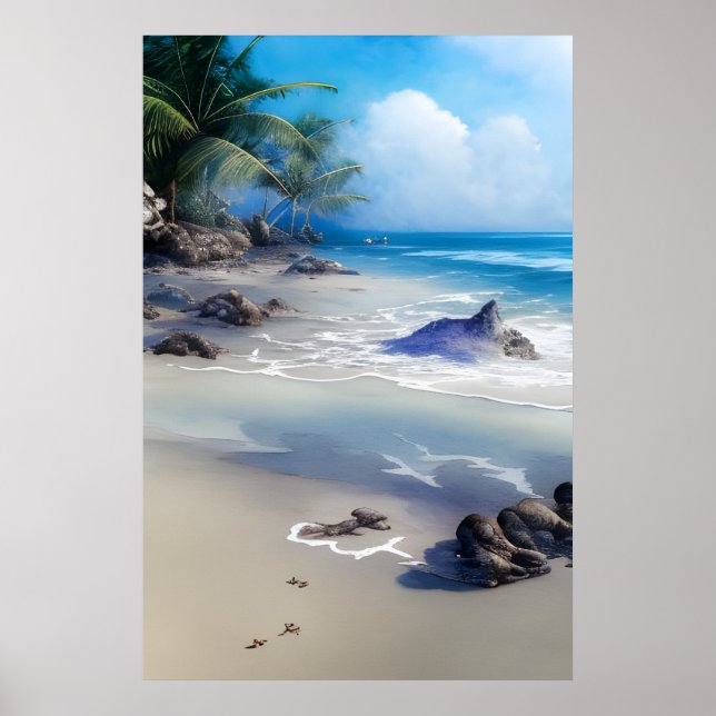 Mistral Tropical Beachscape Art Print Poster (Vorne)