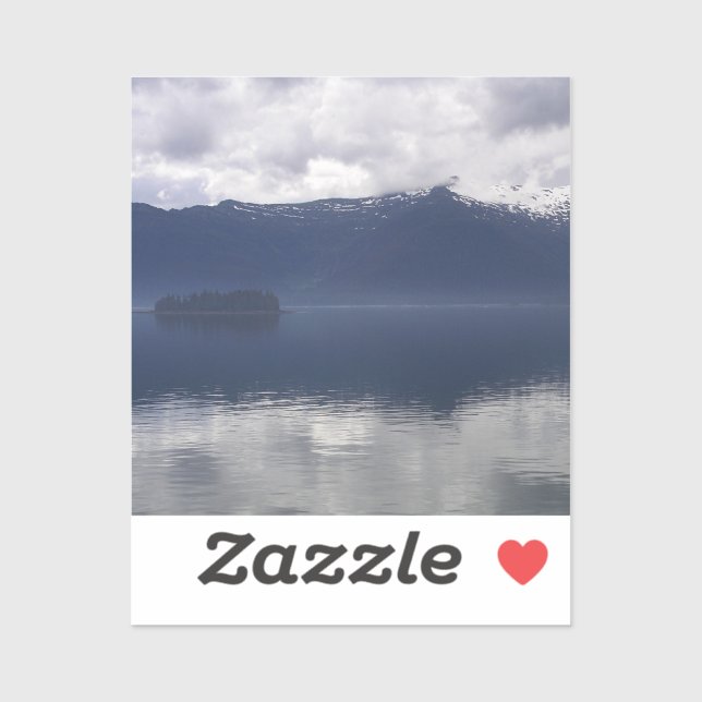 Misty Alaskan Sea in Shades of Blue Aufkleber (Blatt)