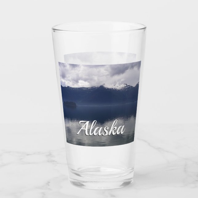 Misty Alaskan Sea in Shades of Blue Glas (Vorderseite)