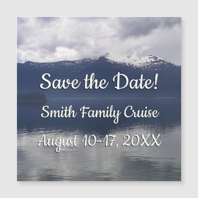 Misty Alaskan Sea in Shades of Blue Magnetkarte (Vorderseite)