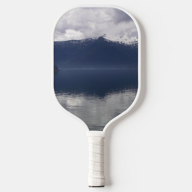 Misty Alaskan Sea in Shades of Blue Pickleball Schläger (Vorderseite)