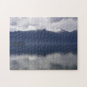 Misty Alaskan Sea in Shades of Blue Puzzle