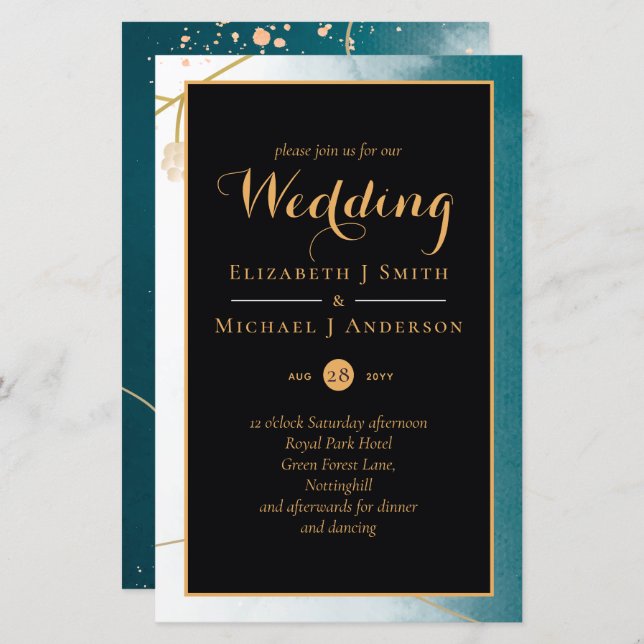 Misty Aquamarin Gold Wedding BUDGET A9 (Vorne/Hinten)